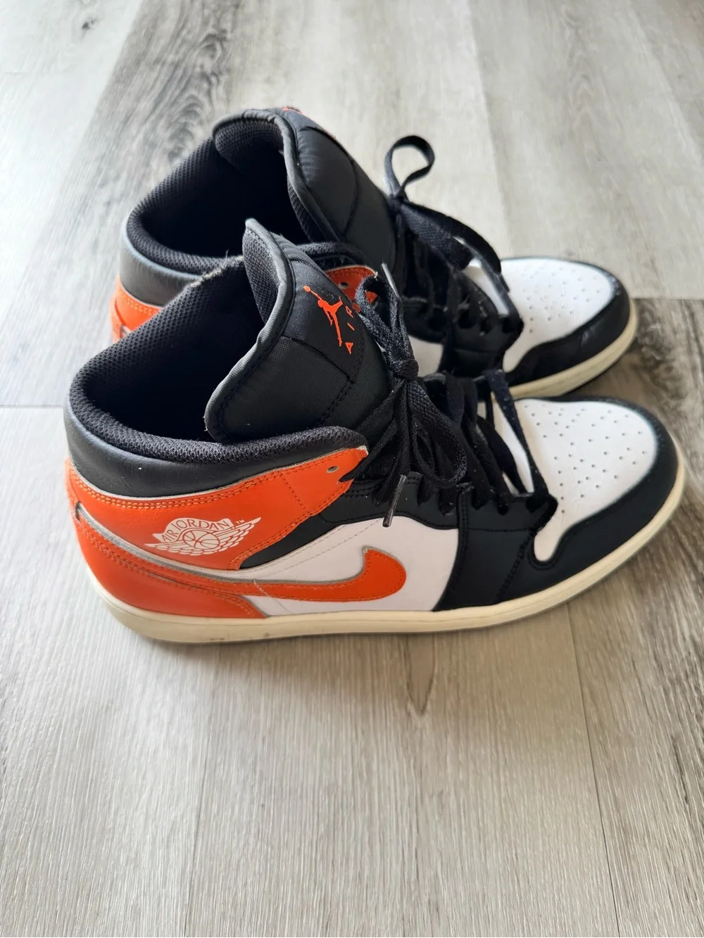Jordan Black and White High-Top Sneakers  size 12 men